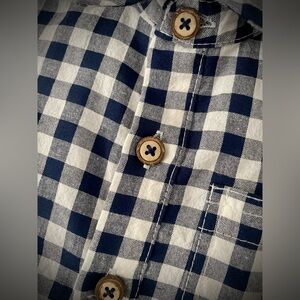 Mud Pie Blue and White Plaid Kids Shirt